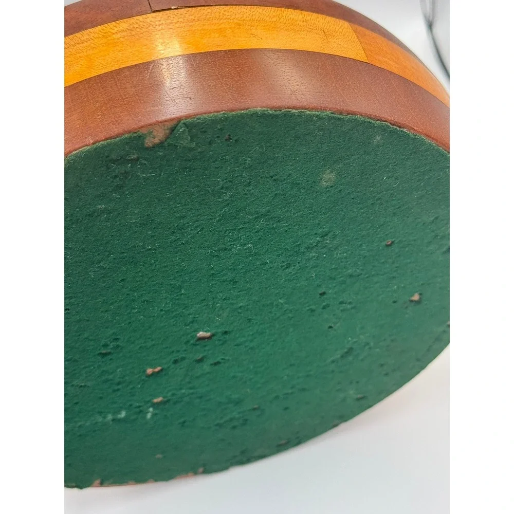 Vintage Two Tone Wood Nut Bowl with Center‎ Nutcracker Holder Mid Century Modern